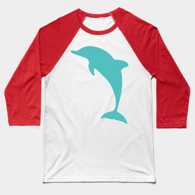 dolphin crash Baseball T-Shirt by Crazy Shirts For All